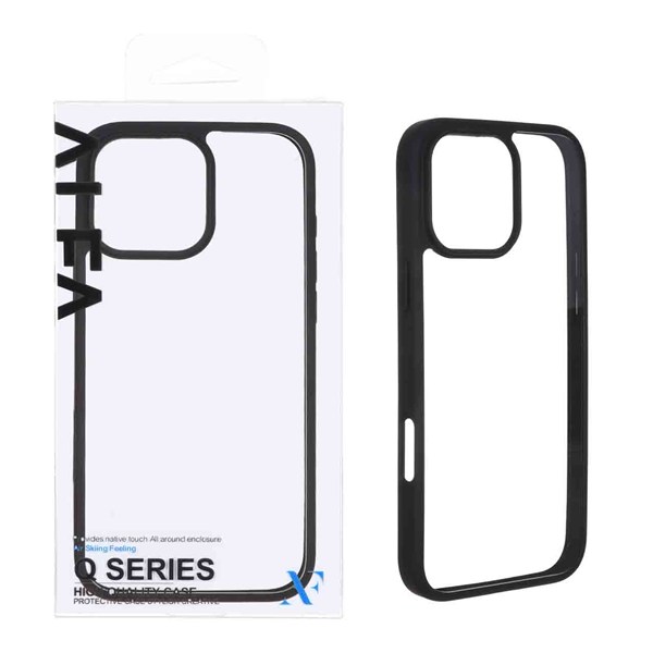 قاب اورجینال Q Series شفاف Alfa مدل Apple iPhone 16 Pro Max - مشکی (پک دار)