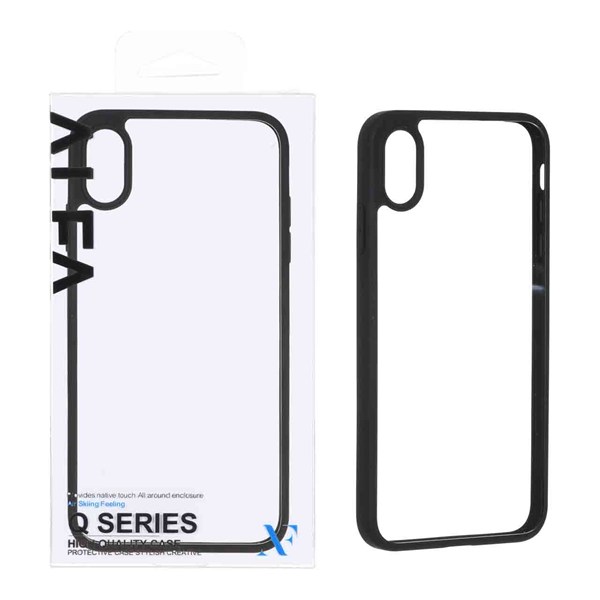 قاب اورجینال Q Series شفاف Alfa مدل Apple iPhone X Max / iPhone XS Max - مشکی (پک دار)