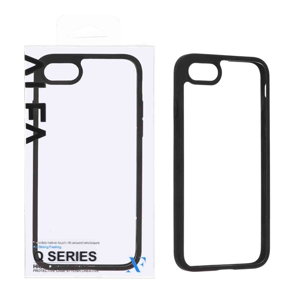 قاب اورجینال Q Series شفاف Alfa مدل Apple iPhone 6 / iPhone 7 / iPhone 8 / iPhone SE (2020) - مشکی (پک دار)