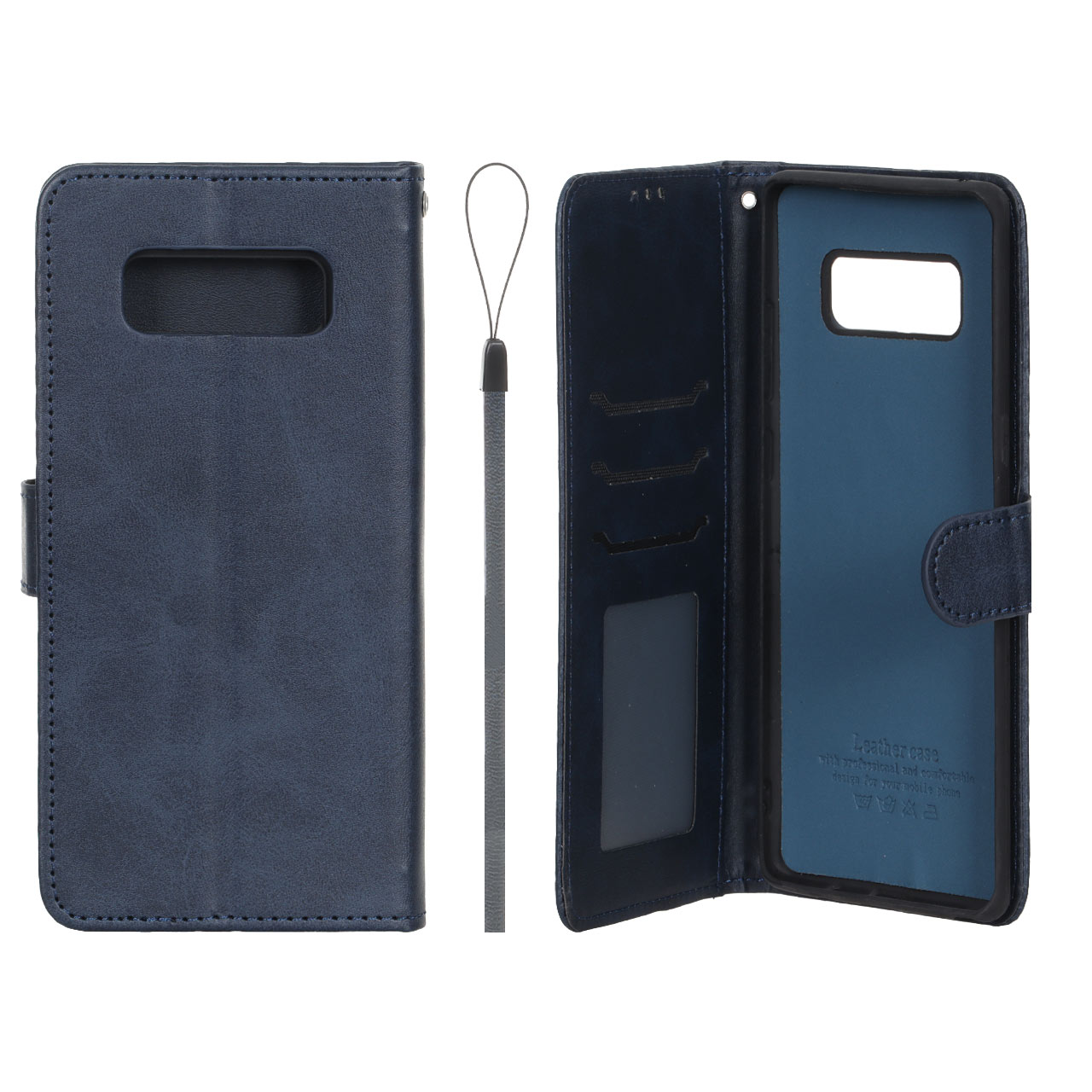 کیف موبایل مگنتی درجه یک داخل خز MNC Plus مدل Samsung Galaxy Note 8 - سرمه ای