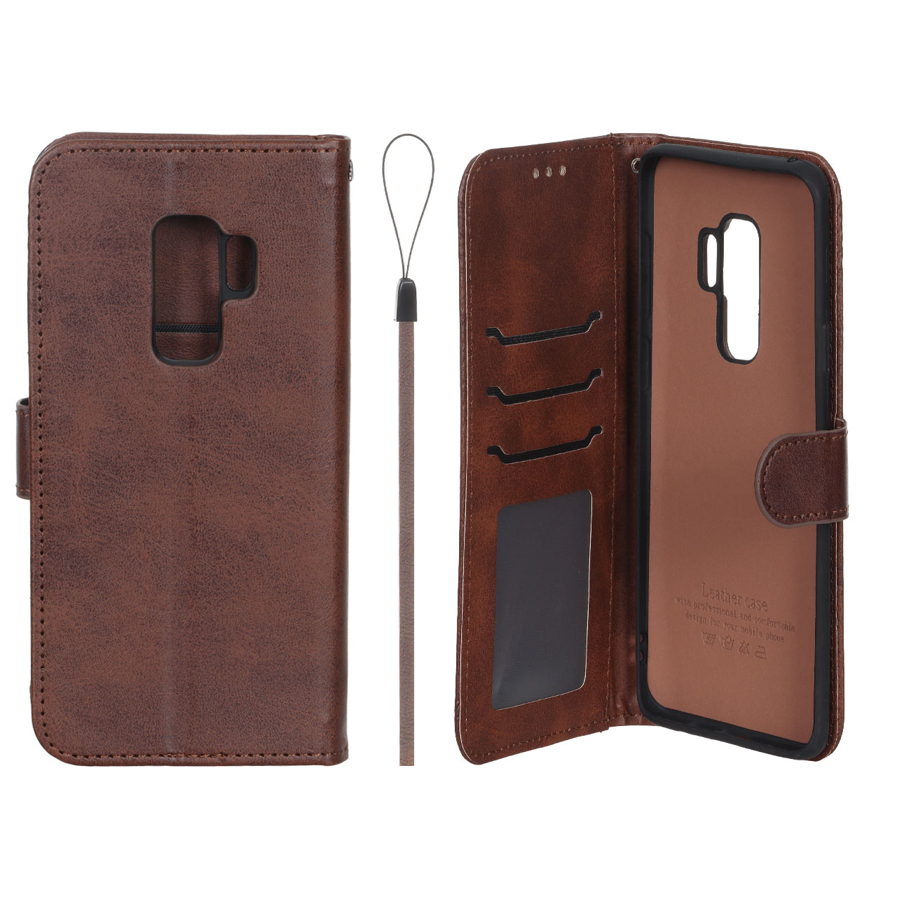 کیف موبایل مگنتی درجه یک داخل خز MNC Plus مدل Samsung Galaxy S9 Plus - قهوه ای