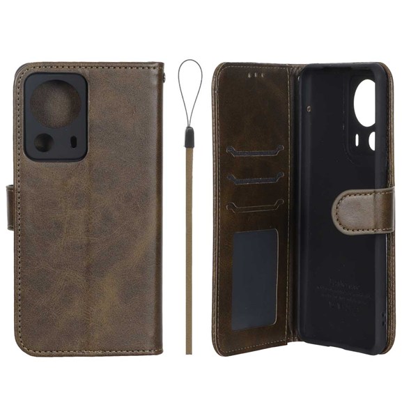 کیف موبایل مگنتی درجه یک داخل خز MNC Plus مدل Xiaomi Mi 13 Lite - سبز زیتونی