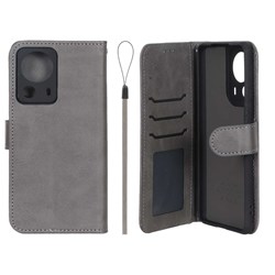 کیف موبایل مگنتی درجه یک داخل خز MNC Plus مدل Xiaomi Mi 13 Lite - خاکستری