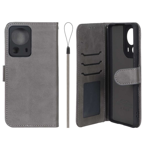 کیف موبایل مگنتی درجه یک داخل خز MNC Plus مدل Xiaomi Mi 13 Lite - خاکستری