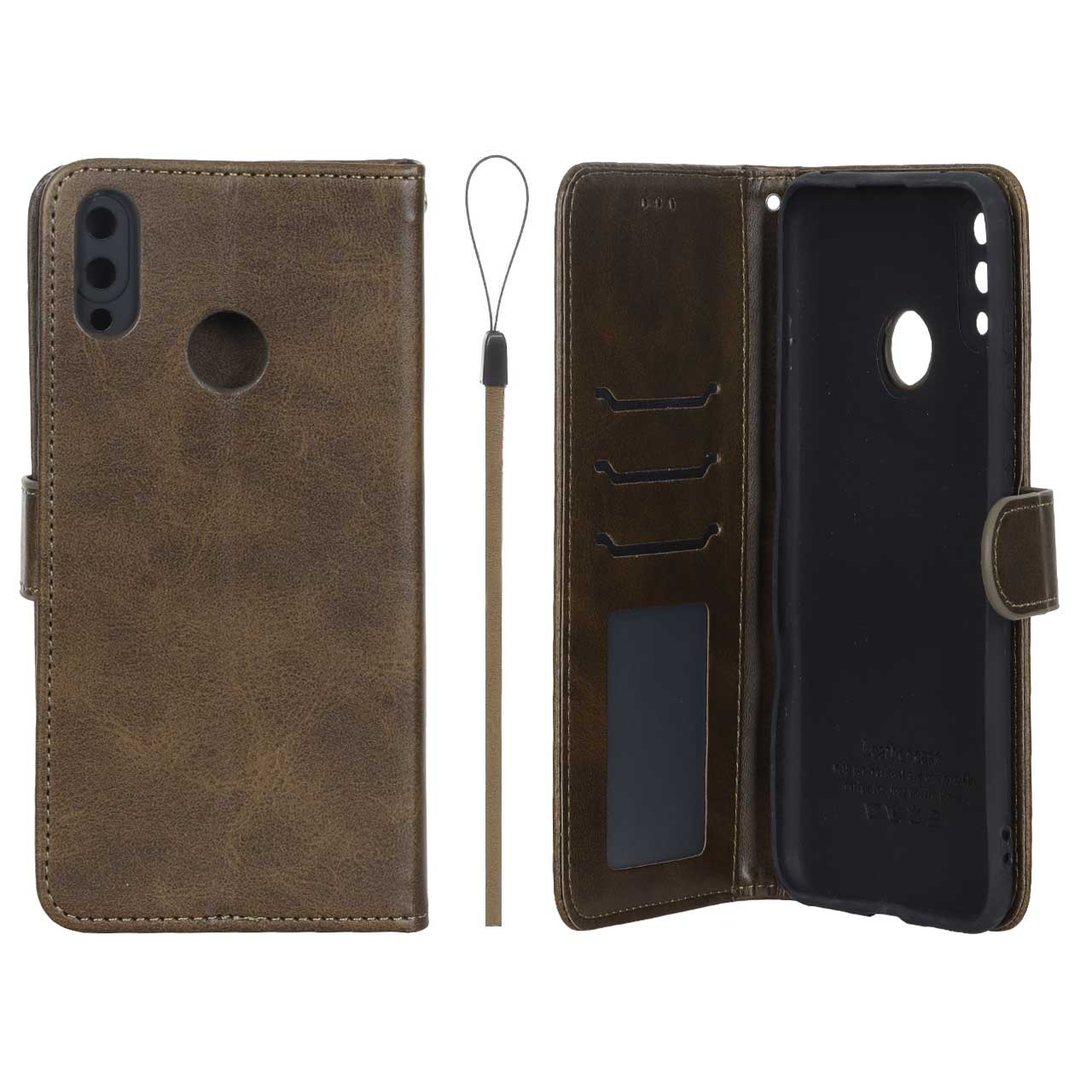کیف موبایل مگنتی درجه یک داخل خز MNC Plus مدل Huawei Y7 Prime (2019) / Huawei Y7 (2019) - سبز زیتونی
