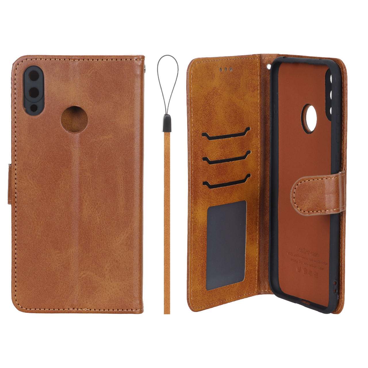 کیف موبایل مگنتی درجه یک داخل خز MNC Plus مدل Huawei Y7 Prime (2019) / Huawei Y7 (2019) - عسلی