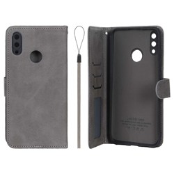 کیف موبایل مگنتی درجه یک داخل خز MNC Plus مدل Huawei Y7 Prime (2019) / Huawei Y7 (2019) - خاکستری