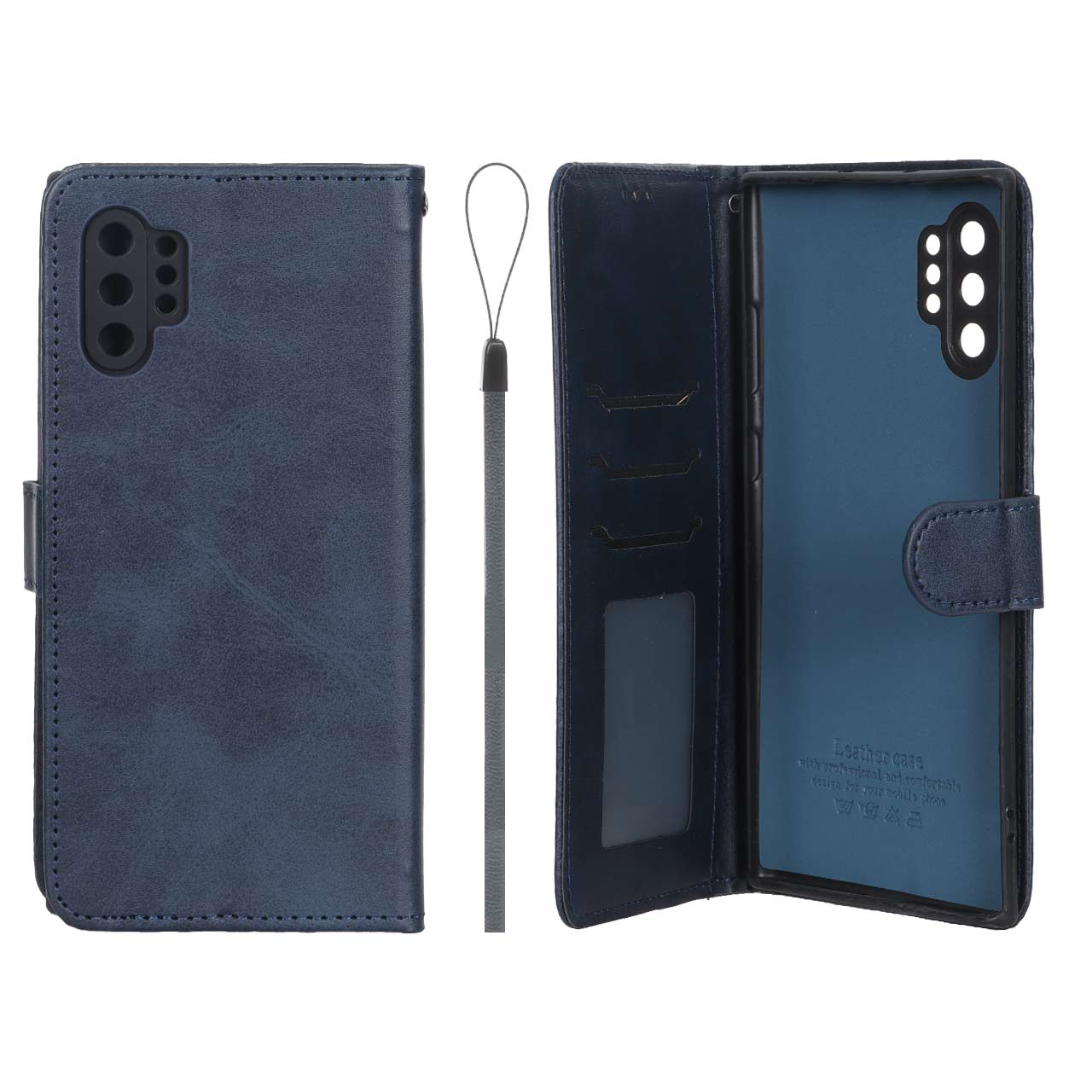 کیف موبایل مگنتی درجه یک داخل خز MNC Plus مدل Samsung Galaxy Note 10 Plus - سرمه ای