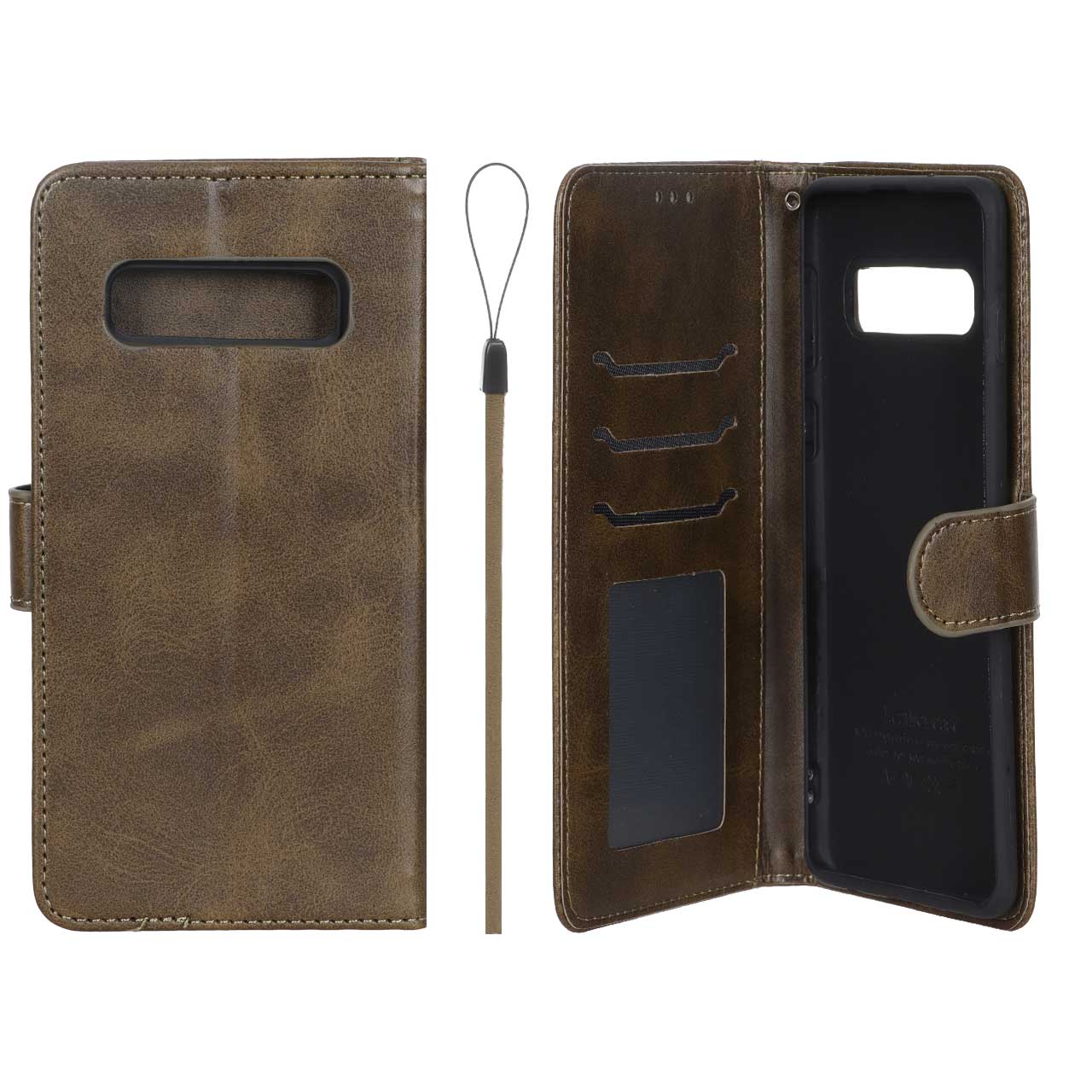 کیف موبایل مگنتی درجه یک داخل خز MNC Plus مدل Samsung Galaxy S10 - سبز زیتونی