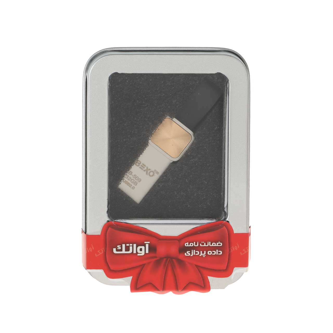 فلش مموری BEXO USB2.0 مدل B-509 ظرفیت 32GB - طلایی (گارانتی داده پردازی آواتک) پک هدیه