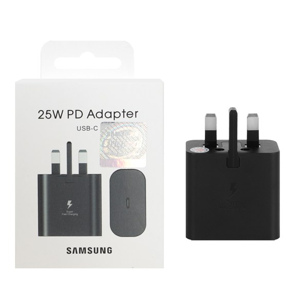 شارژر دیواری سه پین PD و فست تک پورت Samsung Type-C مدل TA800 25W - مشکی