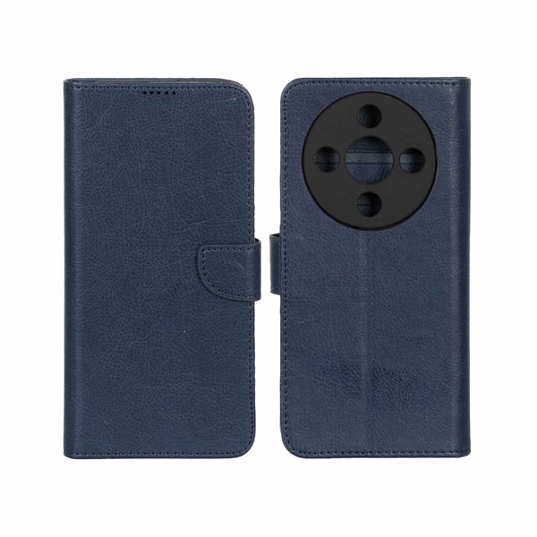 کیف چرمی موبایل مگنتی محافظ لنزدار KRF مدل Honor X9d - سرمه ای
