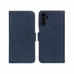 کیف چرمی موبایل مگنتی محافظ لنزدار KRF مدل Samsung Galaxy A13 5G / A04s / M13 4G / M23 / F13 - سرمه ای