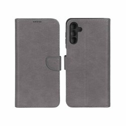 کیف چرمی موبایل مگنتی محافظ لنزدار KRF مدل Samsung Galaxy A13 5G / A04s / M13 4G / M23 / F13 - طوسی