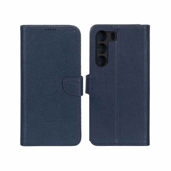 کیف چرمی موبایل مگنتی محافظ لنزدار KRF مدل Realme C71 - سرمه ای