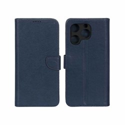 کیف چرمی موبایل مگنتی محافظ لنزدار KRF مدل Realme C61 - سرمه ای