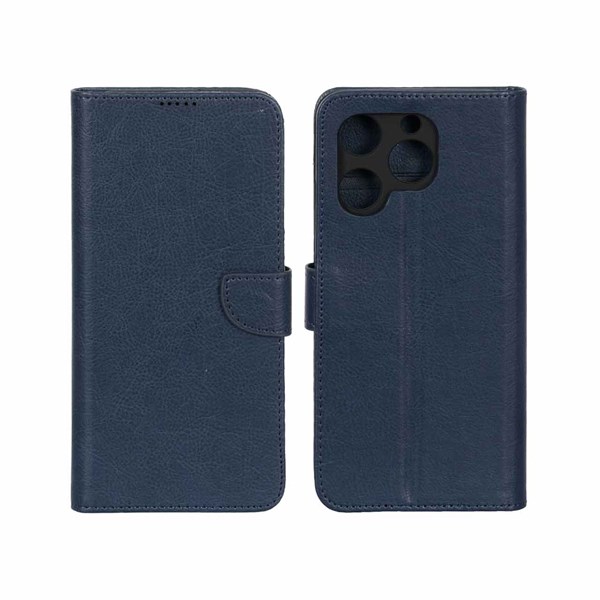 کیف چرمی موبایل مگنتی محافظ لنزدار KRF مدل Realme C61 - سرمه ای