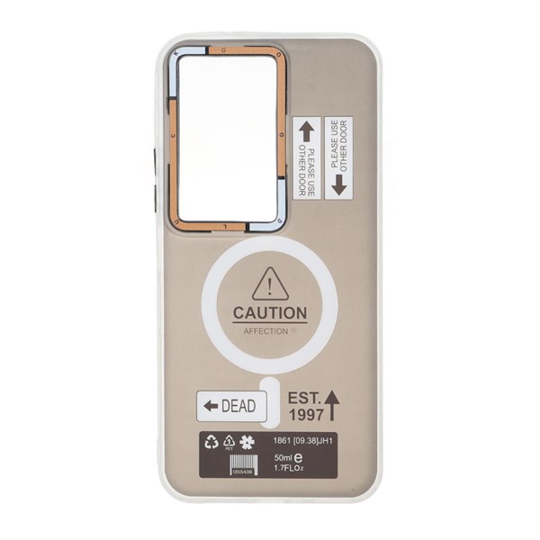 قاب Caution دور مات طرح مگ سیف Xiaomi Redmi 15 4G - مشکی