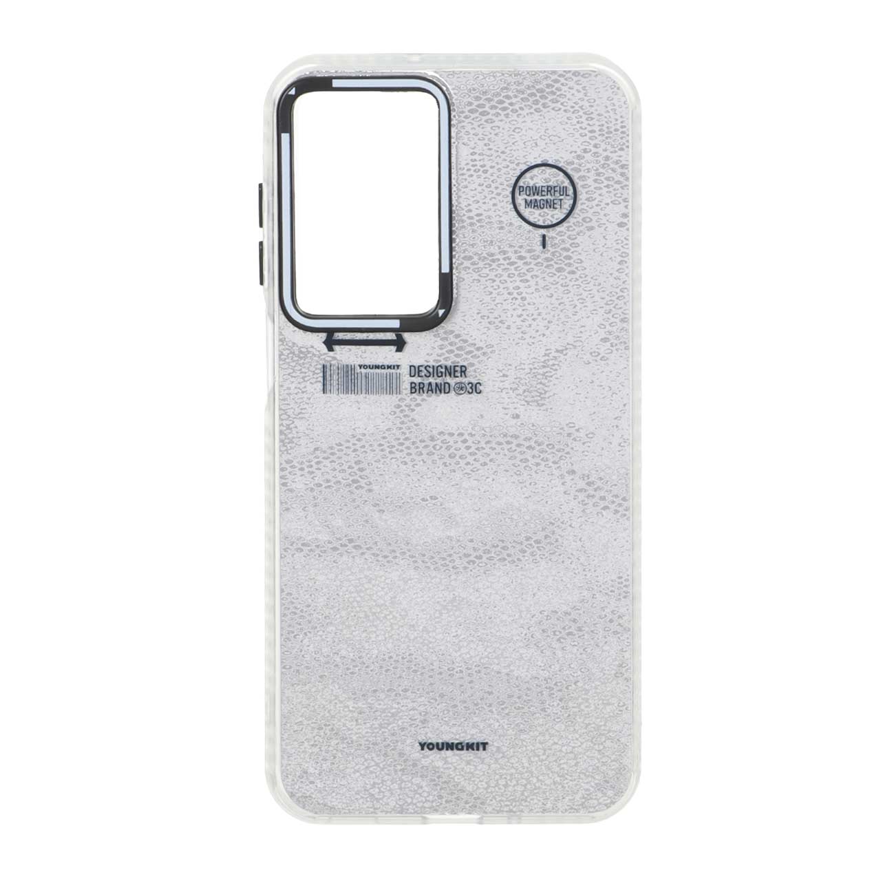 قاب Youngkit طرح بارکد پوست ماری دور مات Samsung Galaxy A17 / A26 - نقره ای