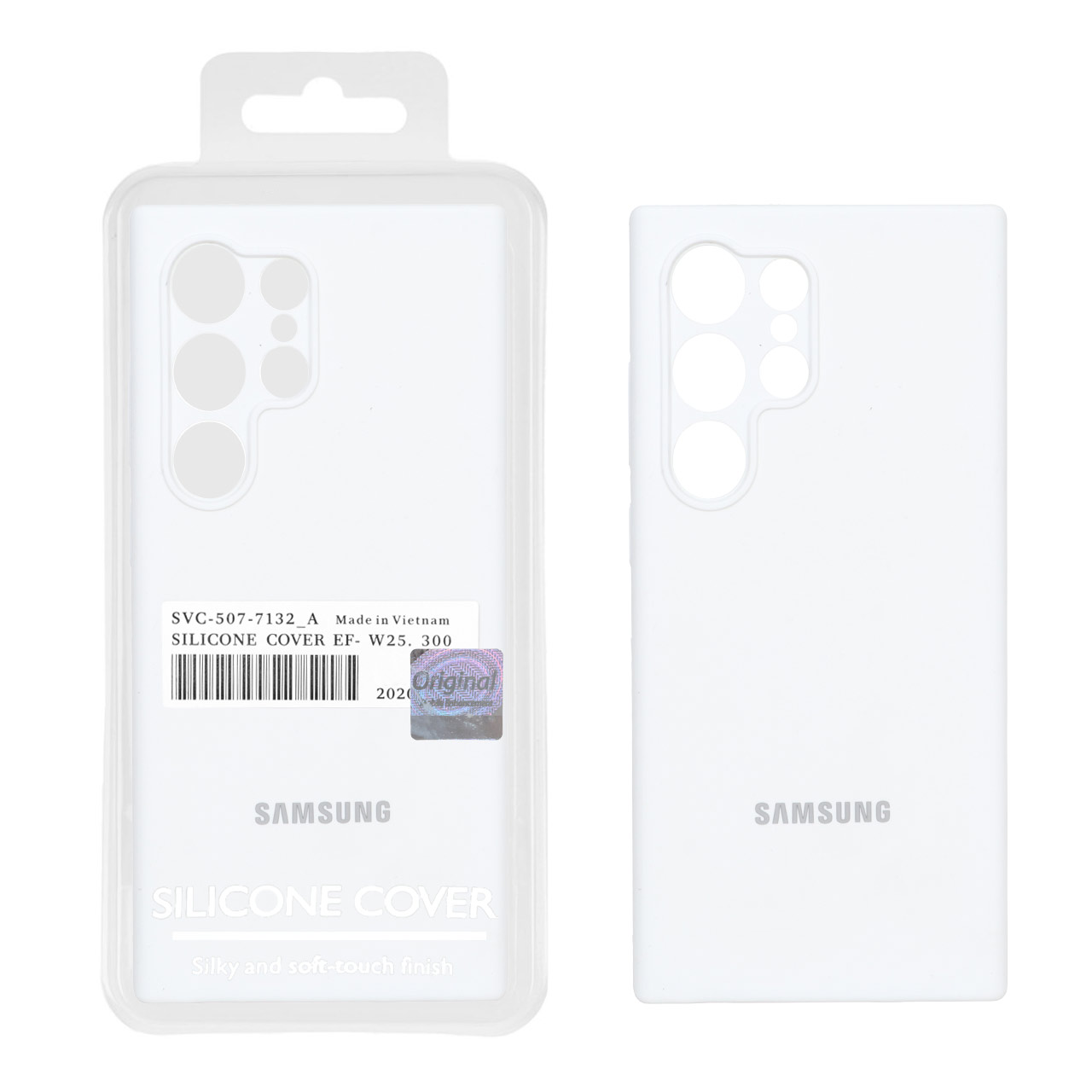 قاب سیلیکونی پاک کنی اورجینال Master Quality مدل Samsung Galaxy S24 Ultra - سفید (پک دار)