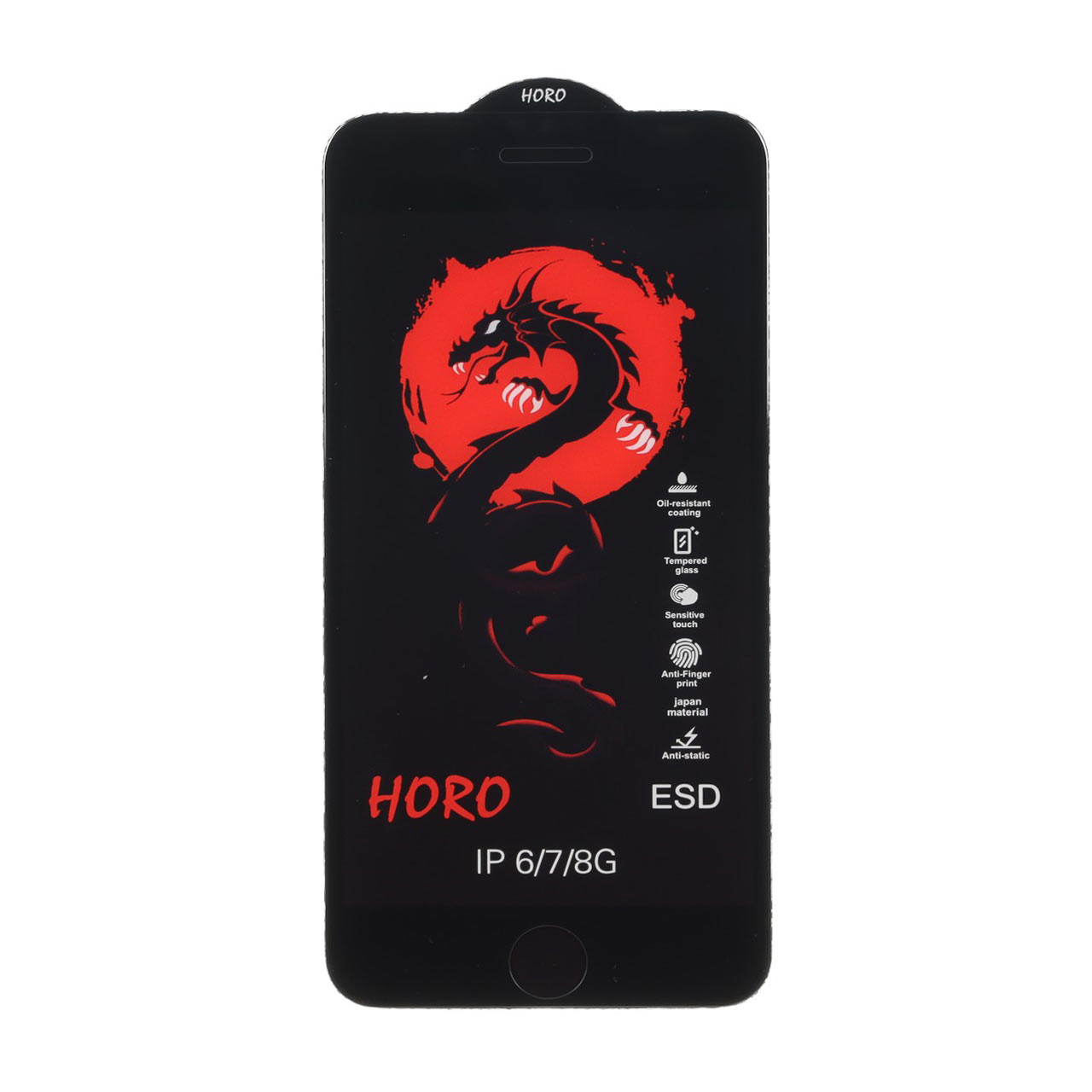 محافظ صفحه نمایش شیشه ای Full Cover ESD Horo مدل Apple iPhone 6 / iPhone 7 / iPhone 8 / iPhone SE (2020) / SE (2022) - مشکی