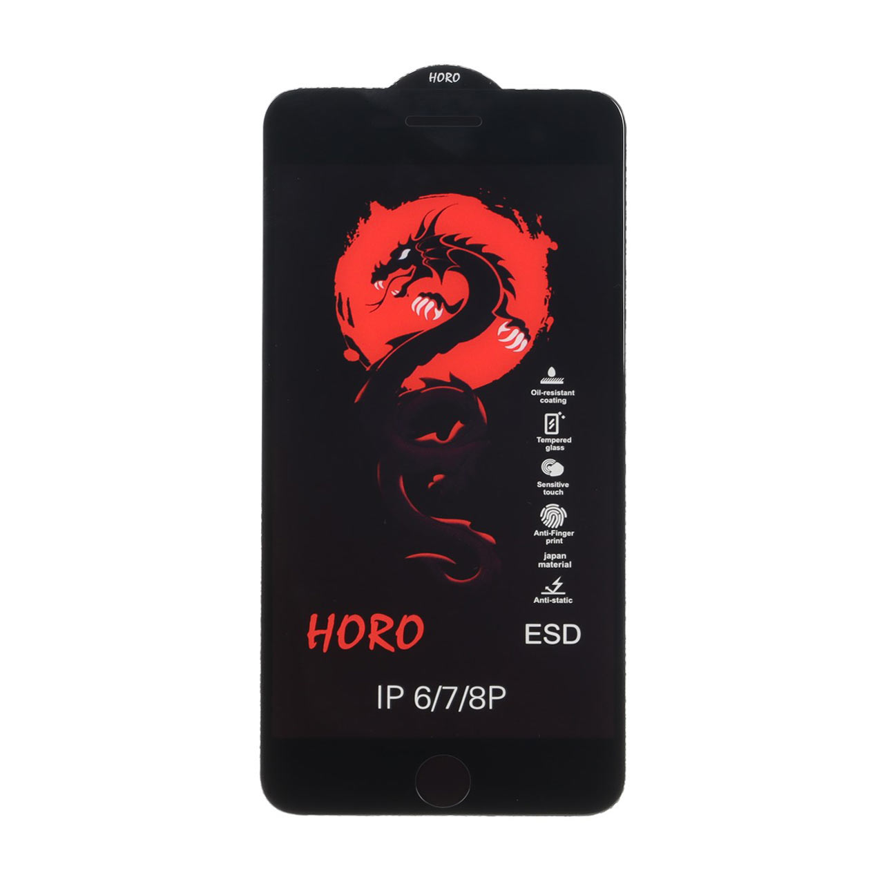 محافظ صفحه نمایش شیشه ای Full Cover ESD Horo مدل Apple iPhone 6 ‌Plus / iPhone 6S Plus / iPhone 7 Plus / iPhone 8 Plus - مشکی