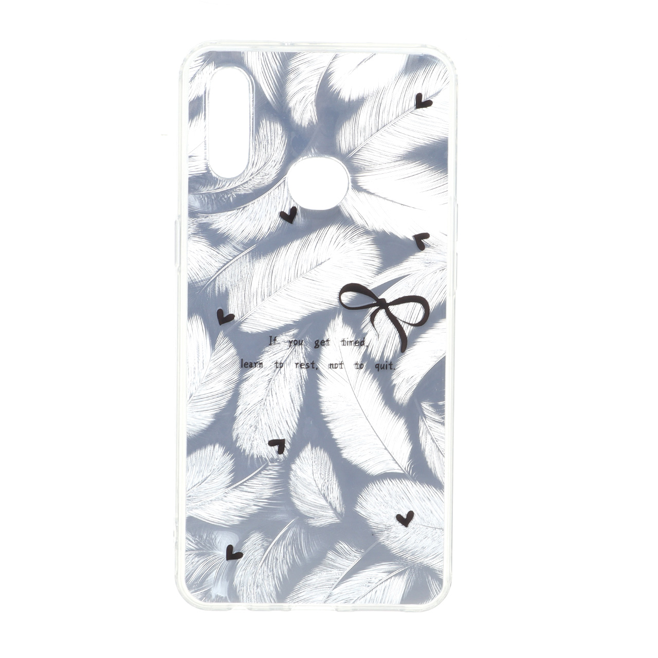 قاب اطلسی دور ژله ای طرح پر Samsung Galaxy A10s - کد 129