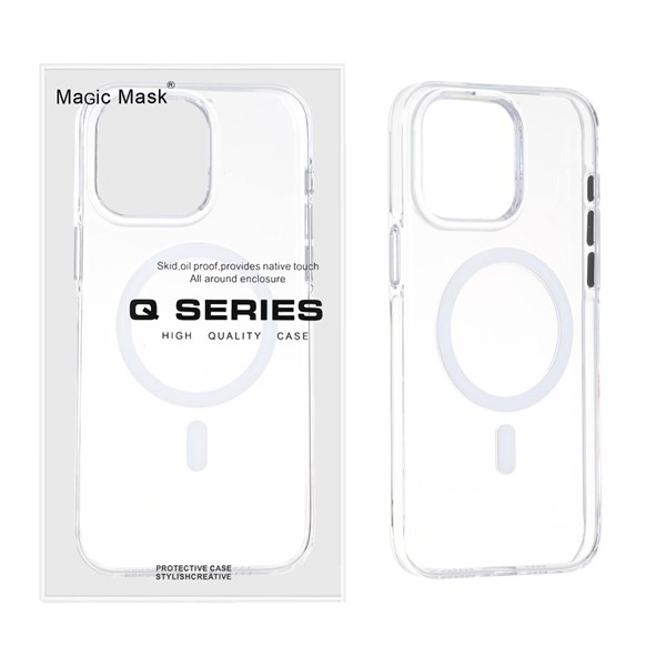 قاب اورجینال Magic Mask پشت سخت شفاف MagSafe مدل Apple iPhone 15 Pro Max (پک دار)