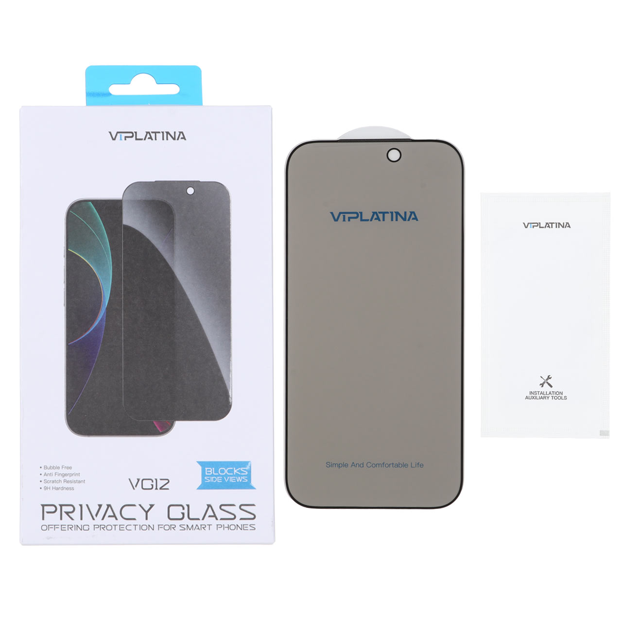 محافظ صفحه نمایش شیشه ای اورجینال Privacy Glass VIPLATINA مدل Apple iPhone 17 Pro (پک دار)