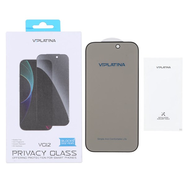 محافظ صفحه نمایش شیشه ای اورجینال Privacy Glass VIPLATINA مدل Apple iPhone 17 Pro (پک دار)