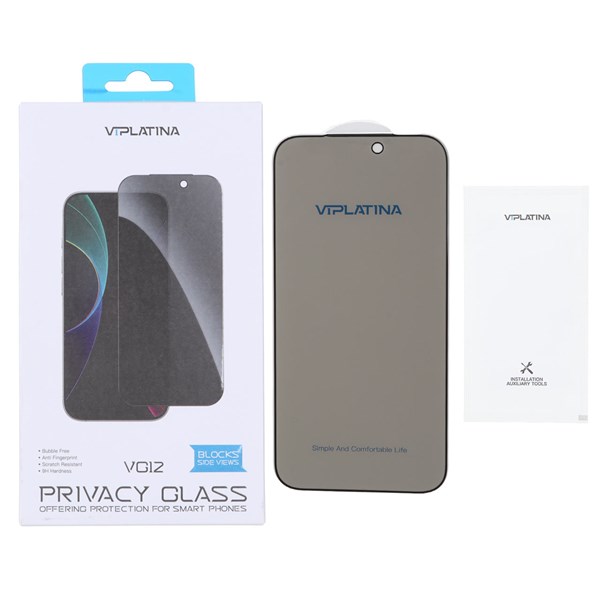 محافظ صفحه نمایش شیشه ای اورجینال Privacy Glass VIPLATINA مدل Apple iPhone 17 Pro Max (پک دار)