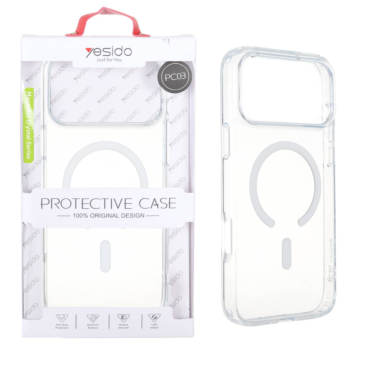 قاب اورجینال Yesido PC03 شفاف MagSafe مدل Apple iPhone 17 Pro Max (پک دار)