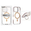 قاب اورجینال New Skin شفاف کریستالی MagSafe لنز استندشو Apple iPhone 17 - صحرایی (پک دار)