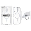 قاب اورجینال New Skin شفاف کریستالی MagSafe لنز استندشو Apple iPhone 17 - سفید (پک دار)