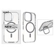 قاب اورجینال New Skin شفاف کریستالی MagSafe لنز استندشو Apple iPhone 17 - خاکستری (پک دار)