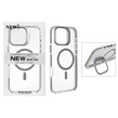 قاب اورجینال New Skin شفاف کریستالی MagSafe لنز استندشو Apple iPhone 16 Pro Max - خاکستری (پک دار)