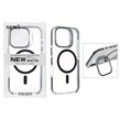 قاب اورجینال New Skin شفاف کریستالی MagSafe لنز استندشو Apple iPhone 16 Pro - مشکی (پک دار)