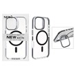 قاب اورجینال New Skin شفاف کریستالی MagSafe لنز استندشو Apple iPhone 16 - مشکی (پک دار)
