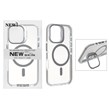 قاب اورجینال New Skin شفاف کریستالی MagSafe لنز استندشو Apple iPhone 16 - خاکستری (پک دار)