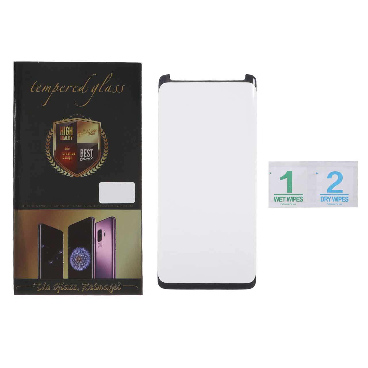 محافظ صفحه نمایش شیشه ای Full Cover 9H Tempered مدل Samsung Galaxy S8 Plus / S9 Plus (پک دار)