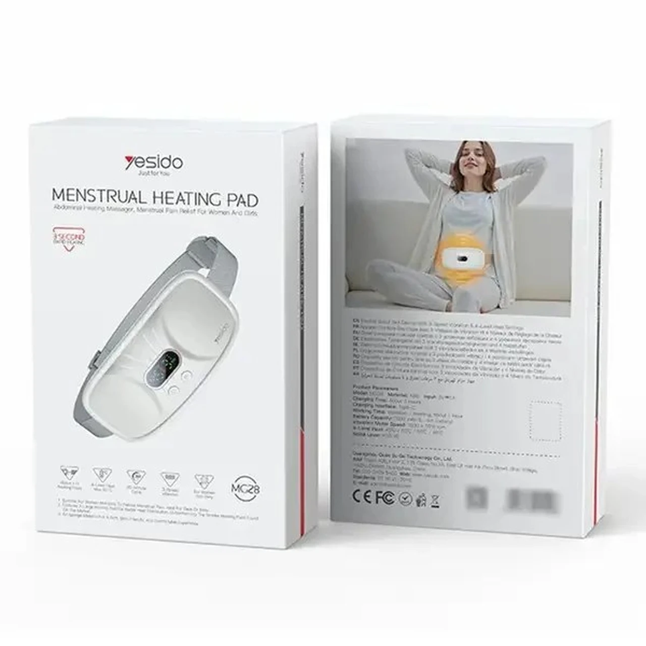 ماساژور حرارتی قاعدگی شارژی Yesido مدل MG28 - سفید (گارانتی 18 ماه تعویض نیکان همراه)