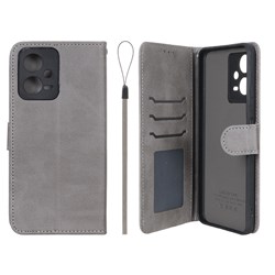 کیف موبایل مگنتی درجه یک داخل خز MNC Plus مدل Xiaomi Redmi Note 12 5G / Poco X5 5G - خاکستری
