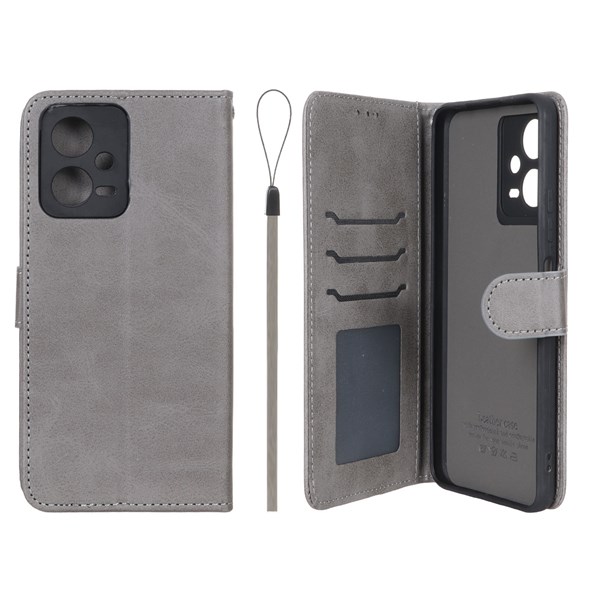کیف موبایل مگنتی درجه یک داخل خز MNC Plus مدل Xiaomi Redmi Note 12 5G / Poco X5 5G - خاکستری