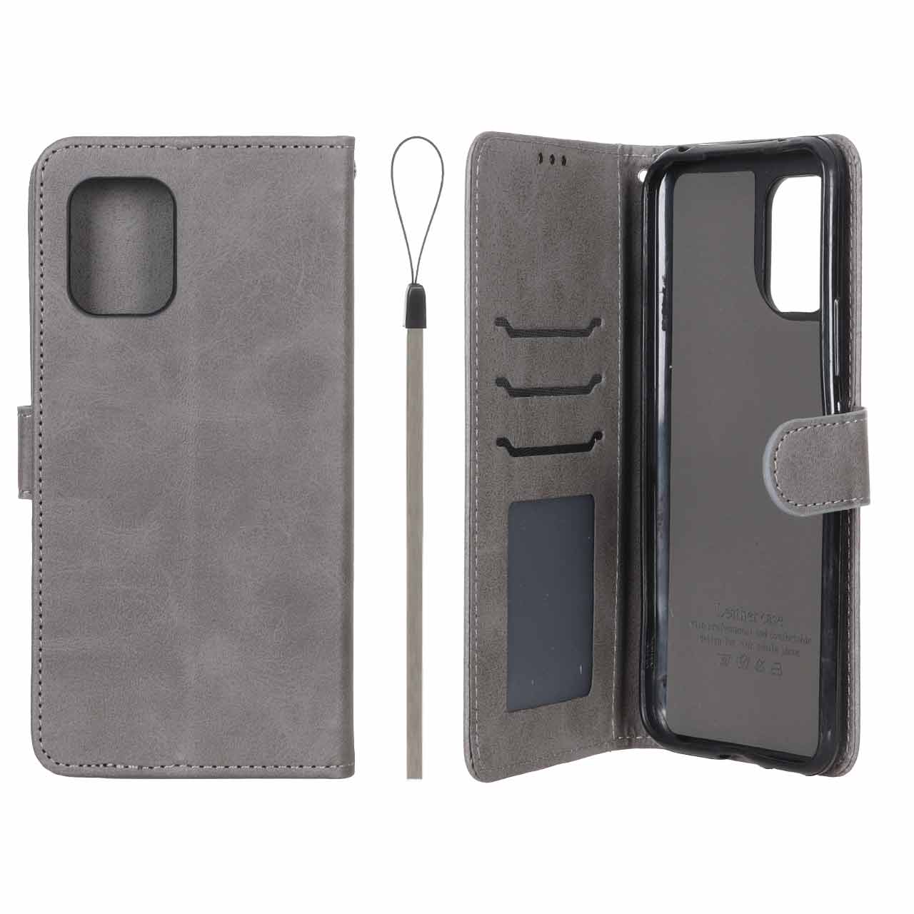 کیف موبایل مگنتی درجه یک داخل خز MNC Plus مدل Xiaomi Mi 10 Lite - خاکستری