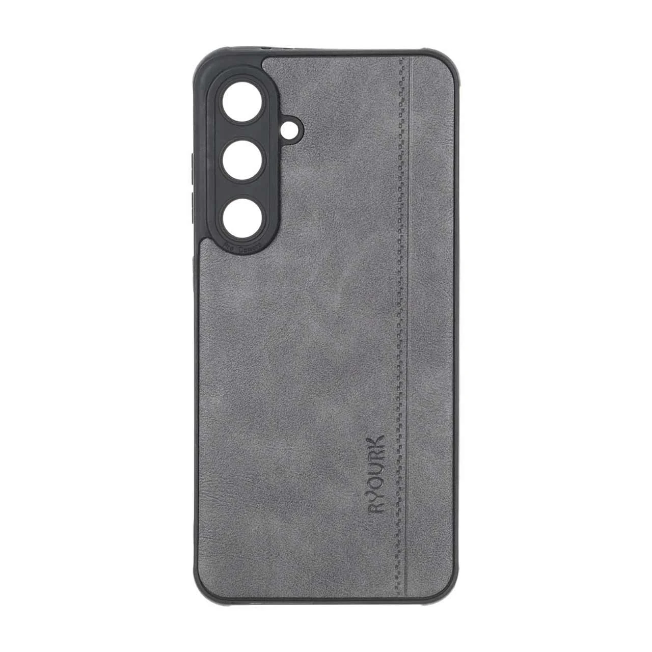 قاب طرح چرم RYOURK مدل Samsung Galaxy S24 FE - خاکستری