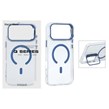 قاب اورجینال Q Series Bracket کریستالی Magsafe لنز استندشو Apple iPhone 17 Pro - آبی (پک دار)