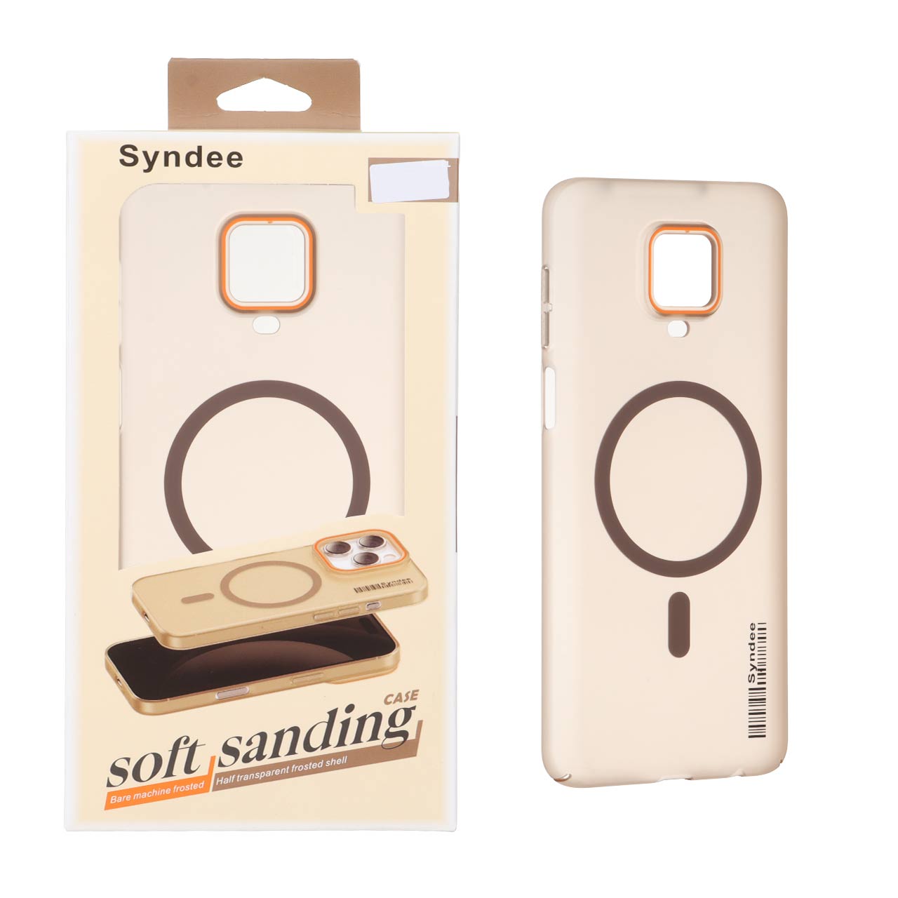 قاب اورجینال Syndee مات Magsafe مدل Xiaomi Redmi Note 9S / Redmi Note 9 Pro / Redmi Note 9 Pro Max - قهوه ای (پک دار)