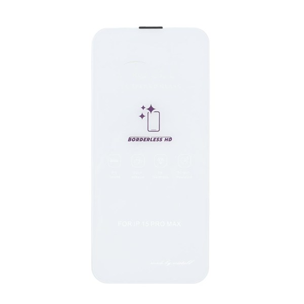 محافظ صفحه نمایش شیشه ای Mietubl 3D Large Arc مدل Apple iPhone 15 pro max بدون حاشیه - NTC