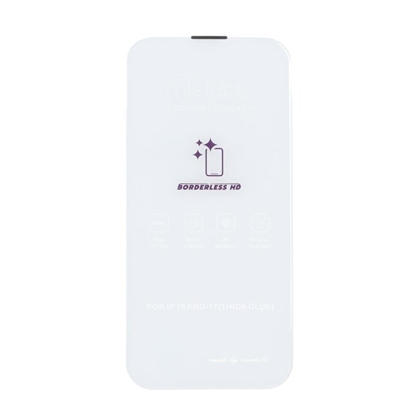 محافظ صفحه نمایش شیشه ای Mietubl 3D Large Arc مدل Apple iPhone 17 / iPhone 16 Pro بدون حاشیه - NTC