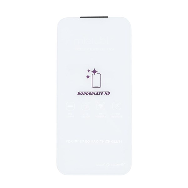 محافظ صفحه نمایش شیشه ای Mietubl 3D Large Arc مدل Apple iPhone 17 pro max بدون حاشیه - NTC